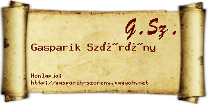 Gasparik Szörény névjegykártya